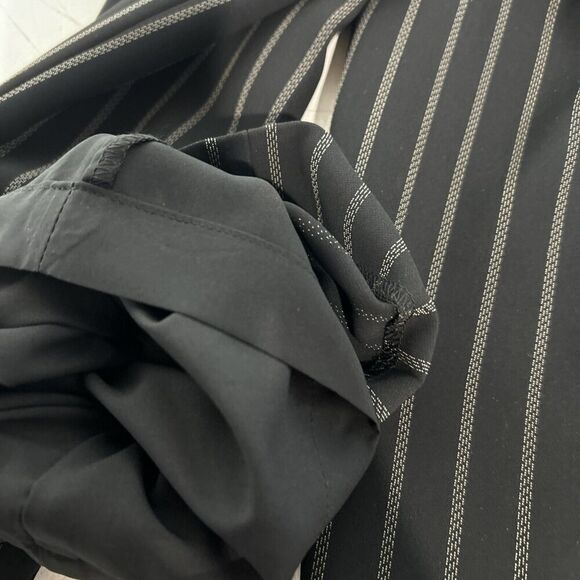Jones New York Suit Pants Black Pinstriped Lined Poly Blend Size 6 Stretch - Picture 9 of 11